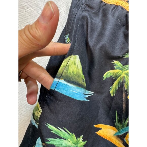 Spicy Tuna Mens Swim Trunks Swimwear Size S Black Tropical Beach Summer Casual - Picture 6 of 13